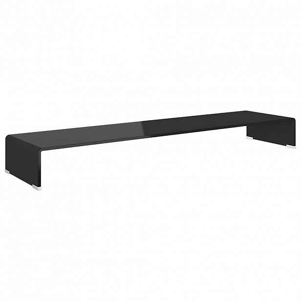 vidaXL TV stolek / podstavec na monitor sklo černý 120x30x13 cm