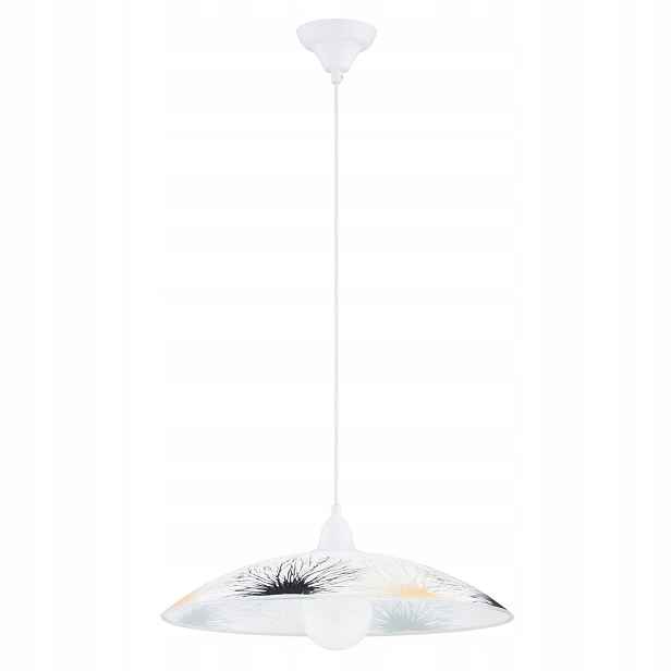 Závěsná lampa bílá kulatá nad kuchyňský stůl 1xE27 15W Flores Alfa