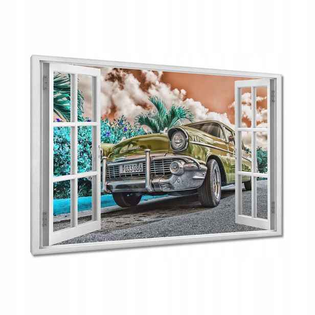 Obrazy 90x60 Žlutý historický automobil