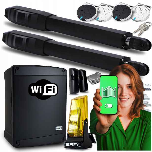 Set Pohon Pro Dvoukřídlovou Bránu Wifi Supla ovladače pohony 8 m 400 Kg