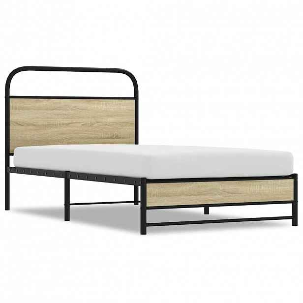 vidaXL Rám postele bez matrace 90x190 cm dub sonoma kompozitní dřevo