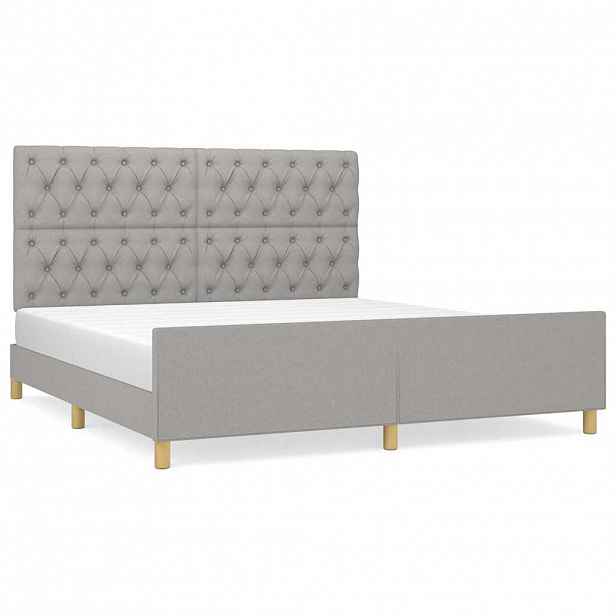 vidaXL Rám postele bez matrace světle šedý 160 x 200 cm textil