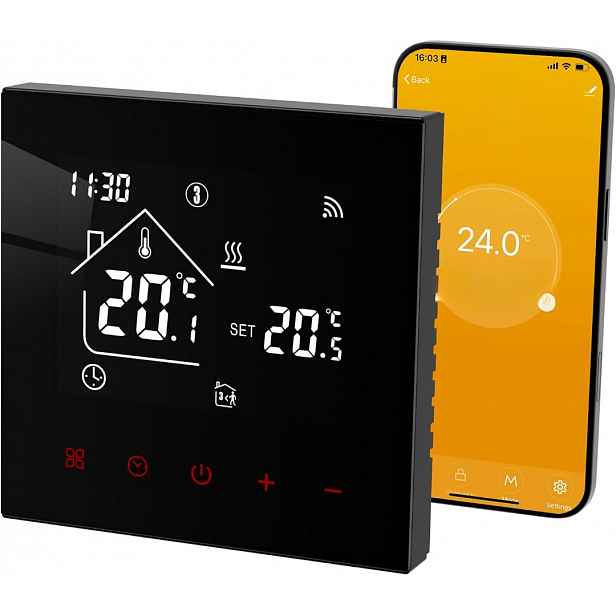 Inteligentní Termostat Beok Nástěnný Regulátor Wi-fi Smart Domácí Ovladač