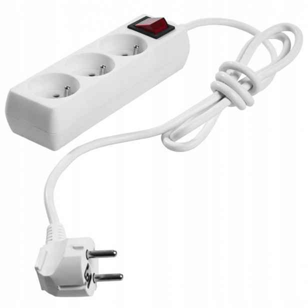 Prodlužovací Kabel lištový Mammoth 5 m, 3 ks zásuvek, bílý