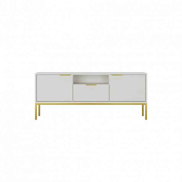 RAUMHIRSCH FURNITURE LOWBOARD Austin bílá, zlatá 33/56,4/135 cm