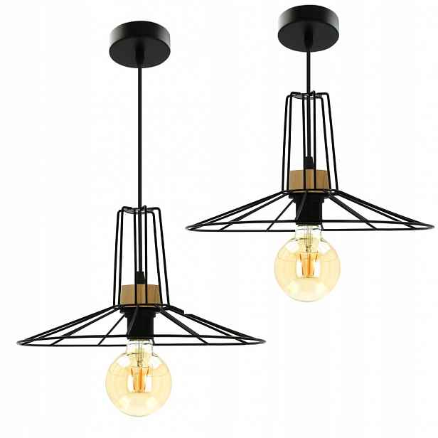 Stylová Závěsná Stropní Lampa Do Obývacího Pokoje, Jídelny, Stínidlo, Drát, Loft, E27