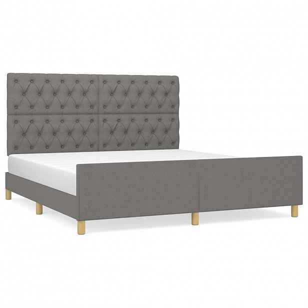 vidaXL Rám postele bez matrace tmavě šedý 160 x 200 cm textil