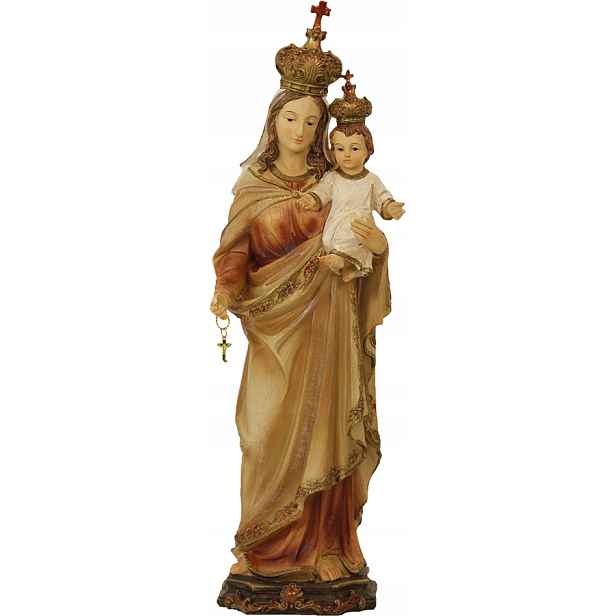 Krásná figurka Panny Marie s Ježíškem a korunou 20,0 cm vysoká
