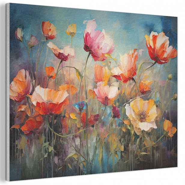 MuchoWow AKUSTICKÝ obraz Květiny - Akvarel - Umění - Botanické - Příroda 100x70 cm