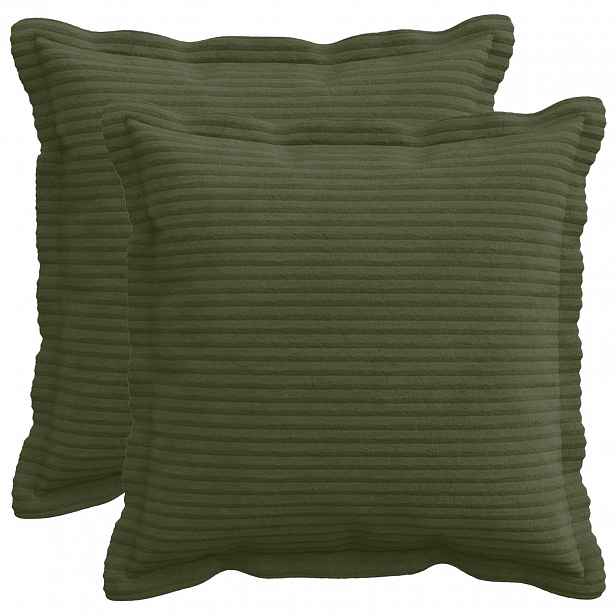 vidaXL Povlak na polštář 2 ks HOUTEN Zelená 40 x 40 cm manšestr