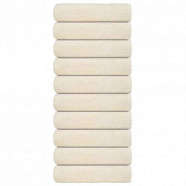 vidaXL Ručníky FROGN 10 ks krémové 50x100 cm 360 g/m²