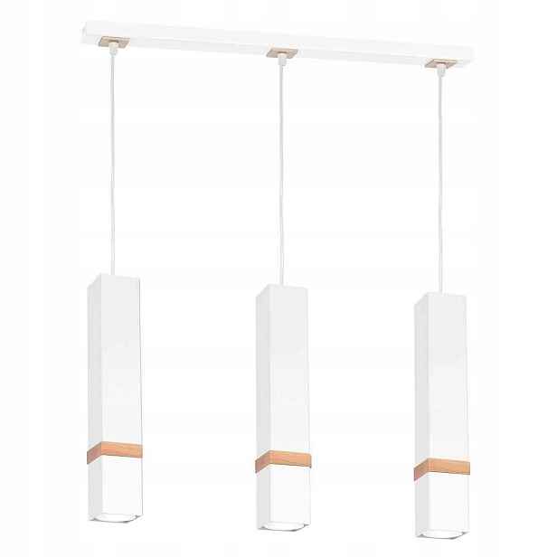 Závěsná lampa Milagro Vidar MLP5409 Bílá Dřevo 3xGU10 60 cm