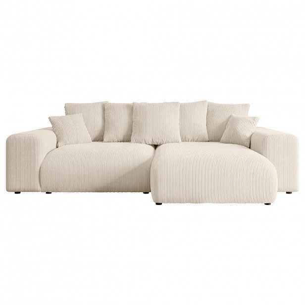 ALTDECOR ROHOVÁ SEDACÍ SOUPRAVA s otomanem vpravo ESKAR-L 266x176x72 šedohnědá, manšestr