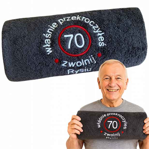 Dárek k 70. Narozeninám pro muže, otce, dědečka, ženy, Zábavný Ručník