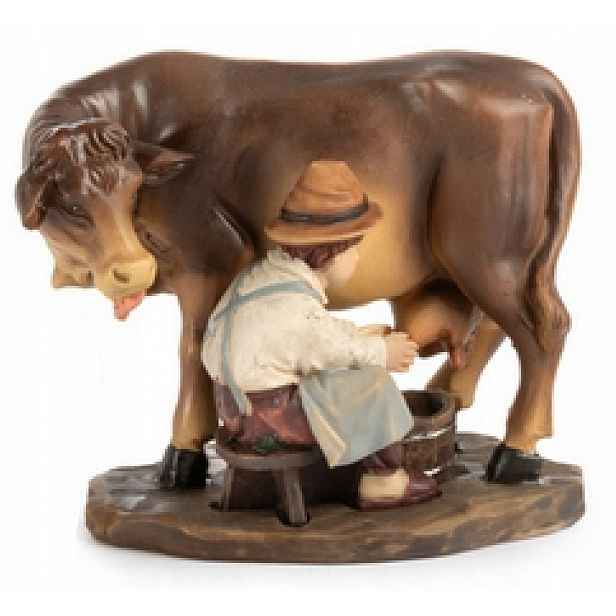 Figurka do betlému "Chlapec dojí krávu" pro figurky o výšce 14-15 cm