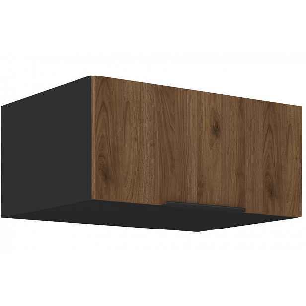 Hluboká digestořová skříňka TOVA - šířka 80 cm, ořech okapi / černá