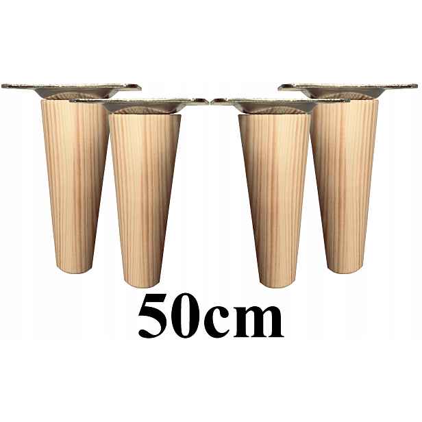Nohy Nožičky dřevěné zúžené 50cm 4ks plech