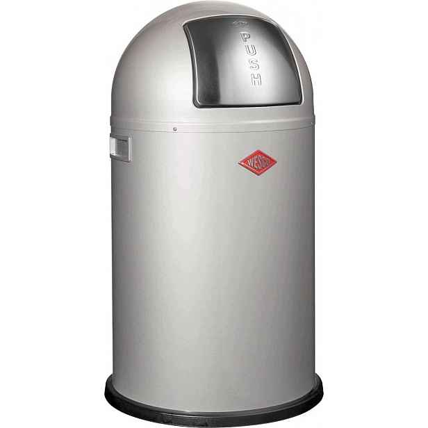 Wesco Pushboy 50 L – Designový Odpadkový Koš, Stříbrný
