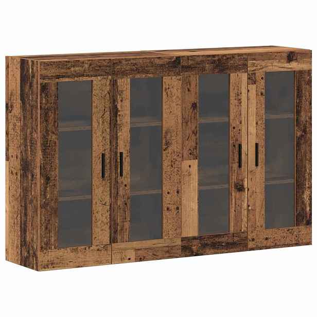 vidaXL Nástěnné skříňky 2 ks Staré dřevo 69,5 x 34 x 90 cm