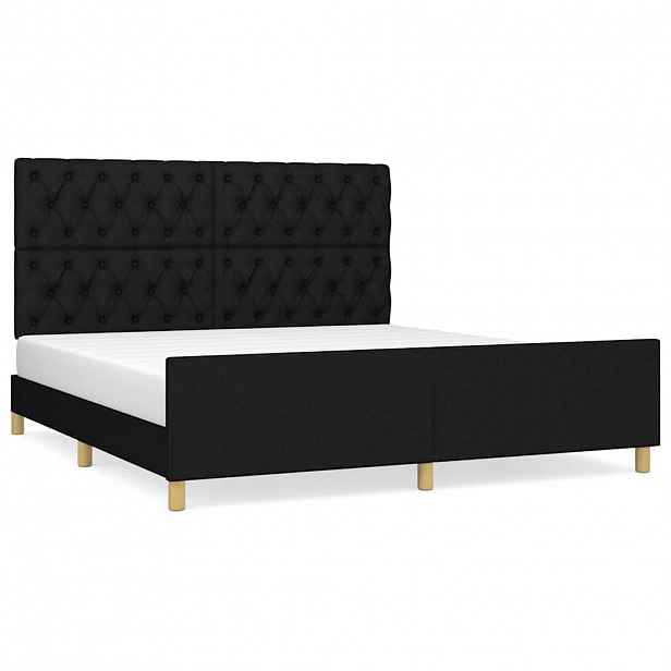 vidaXL Rám postele bez matrace černý 160 x 200 cm textil