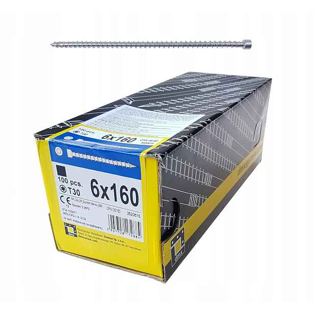 Tesařský Vrut Cpw 6x160 Plný Závit Válcová Hlava