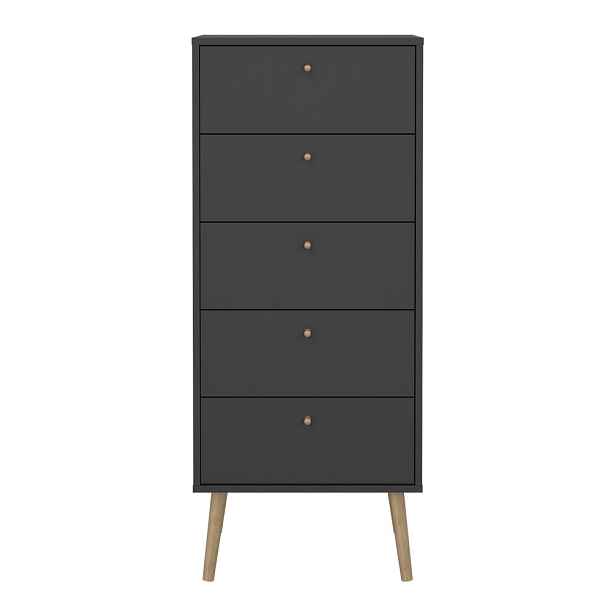 Antracitová vysoká komoda 50x120 cm Bodo – Tvilum