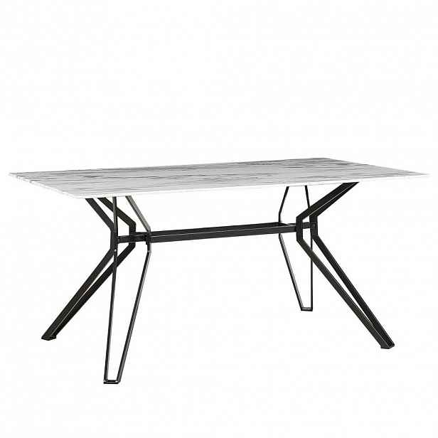 Beliani JÍDELNÍ STŮL 160/90/75 cm Bílý černý Obdélníkový Ballina