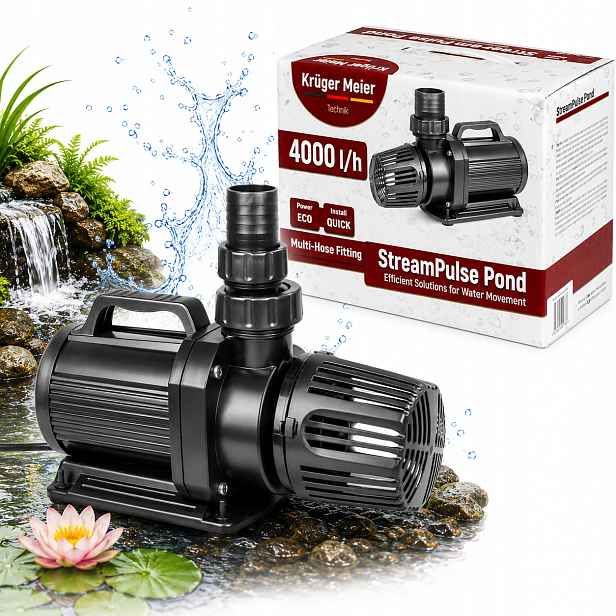Čerpadlo Pro Velké Jezírko Rybník Fontána Vodopád 15000 L/h Vodní Sloupec 7 M