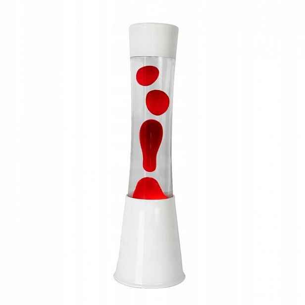 Lávová lampa magma Lava Lawa lampička 10608 Bílá Červená magmatická 41 cm Fisur