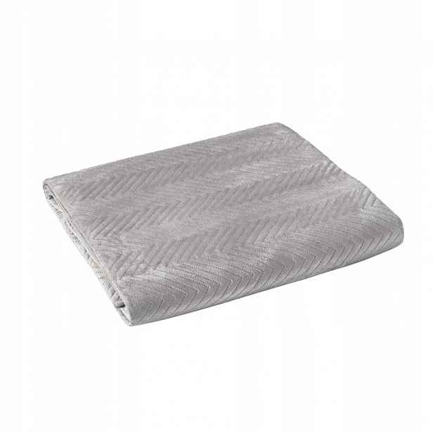 Přehoz na postel prošívaný velvetový Lux jedle 200x220 šedý 01