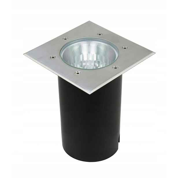 Lampa nájezdová stříbrná čtvercová 18 cm E27 IP67 Su-ma