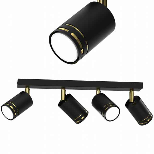 Stropní Svítidlo Stropní Černý Zlatý Pohyblivý Led GU10 Polská Lampa Spot Reflektor