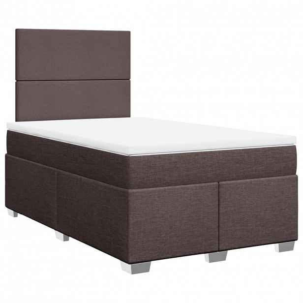 vidaXL Box spring postel s matrací tmavě hnědá 120x190 cm textil