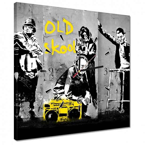 Hodiny 40x40 Banksy Old school