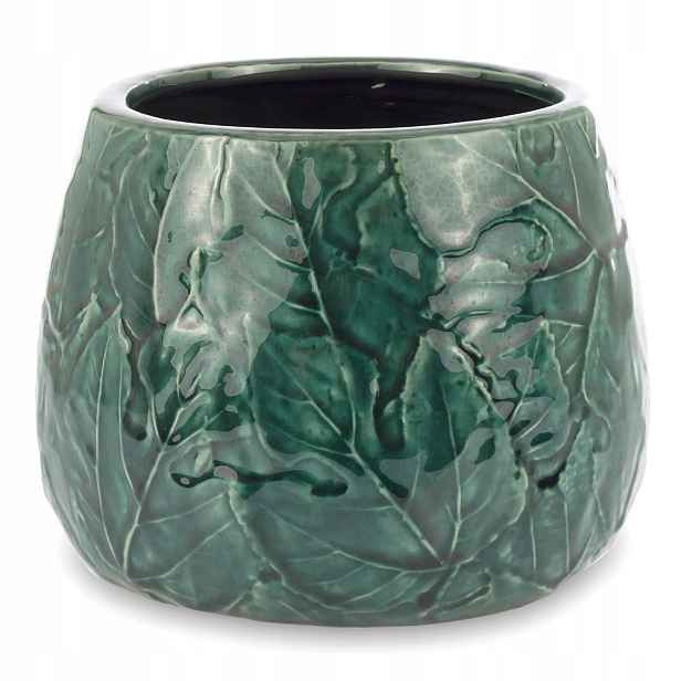Květináč Obal Na Květináč Zelený 18x21 cm List 20 Lesk