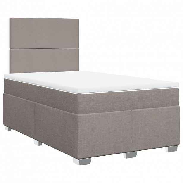 vidaXL Box spring postel s matrací taupe 120x190 cm textil