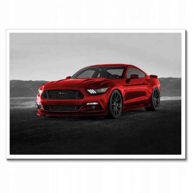 Plakáty v rámu 70x50 Červený Ford Mustang Usa