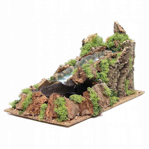 Řeka Vodopád S Čerpadlem Na Vodu 220 V pro dekoraci Betlémů 26x40x25 cm Vánoce
