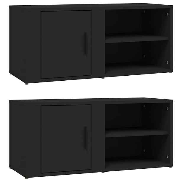 vidaXL TV skříňky 2 ks černé 80 x 31,5 x 36 cm kompozitní dřevo