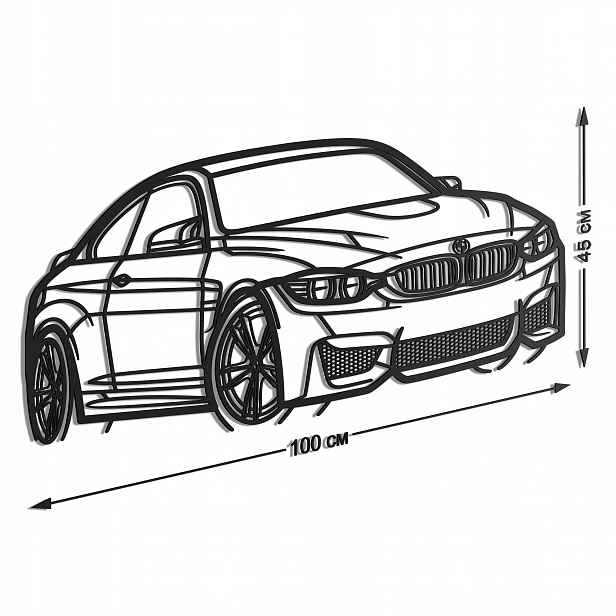 Dřevěný 3D obraz Bmw 4 line Nástěnná Dekorace Dárek