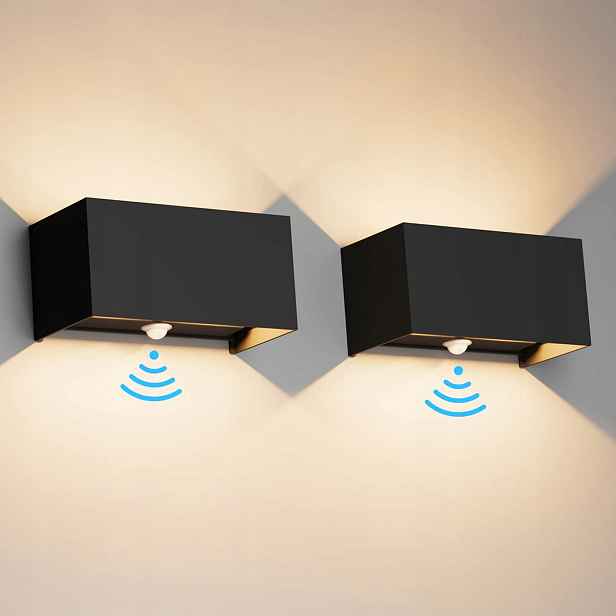 Klighten 1PCS 24W venkovní lampa s pohybovým senzorem IP65 3000K černá