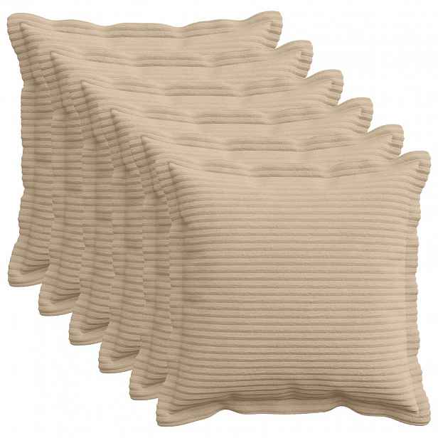 vidaXL Povlak na polštář 6 ks HOUTEN Taupe 40 x 40 cm manšestr