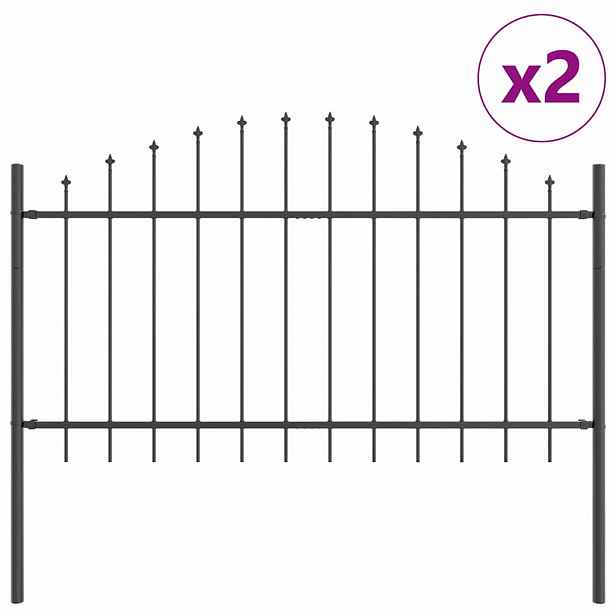 vidaXL Zahradní plot WOERDEN 2 ks 170 x 140 cm Práškově lakovaná ocel
