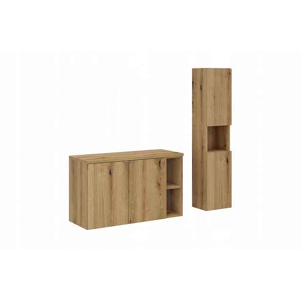 Zestaw meblowy Nova Oak, 100cm z blatem i szafką wysoką