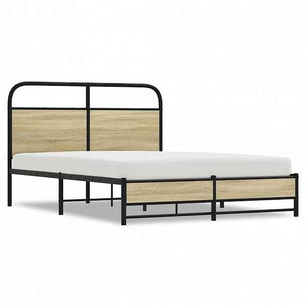 vidaXL Rám postele bez matrace 120x200 cm dub sonoma kompozitní dřevo