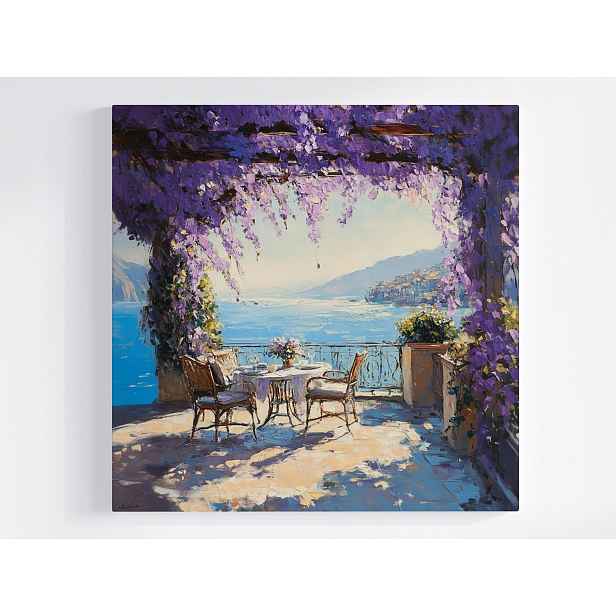 Obraz Na Plátně Plátno Středomořská Krajina Terasa Moře Wisterie 50x50