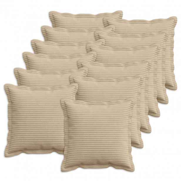 vidaXL Povlak na polštář 12 ks HOUTEN Taupe 40 x 40 cm manšestr