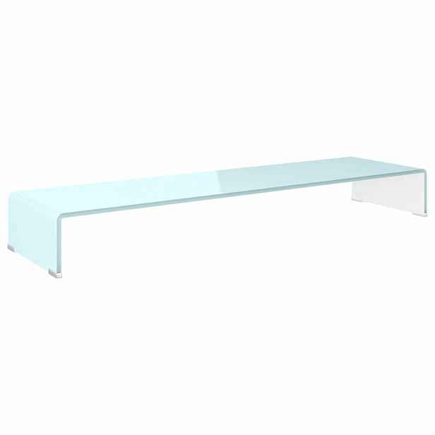 vidaXL TV stolek / podstavec na monitor sklo zelený 110 x 30 x 13 cm