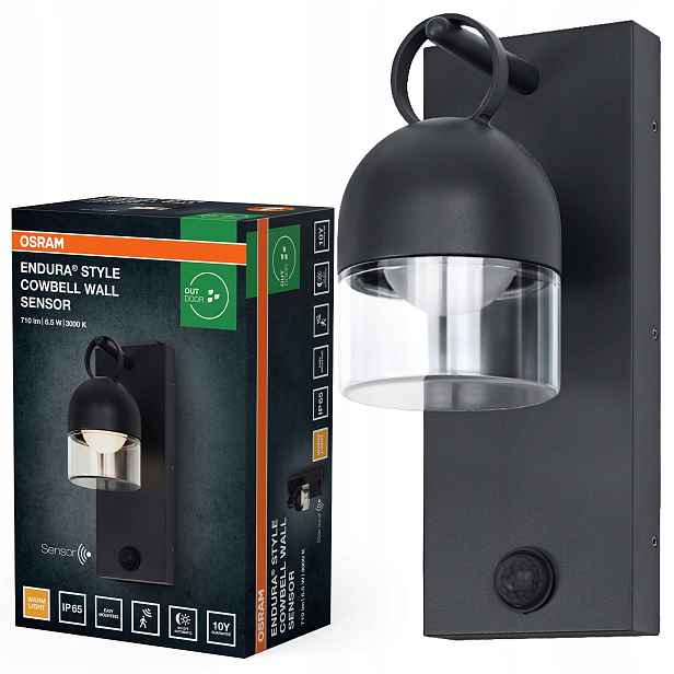 Zahradní nástěnné svítidlo Led Fasádní lampa Snímač pohybu 6.5W 400lm 3000K IP65