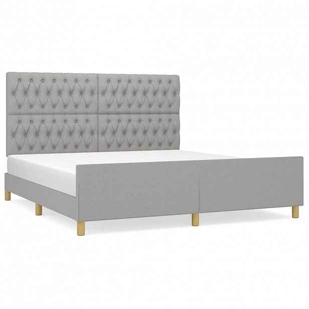 vidaXL Rám postele bez matrace světle šedý 180 x 200 cm textil